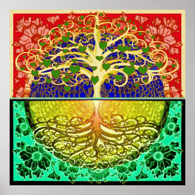 Póster Árbol de corazones de vida (Frente)