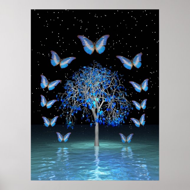 Póster Árbol de cristal de mariposa (Frente)