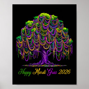 Póster Árbol de cuentas de Mardi Gras Festival del Carnav