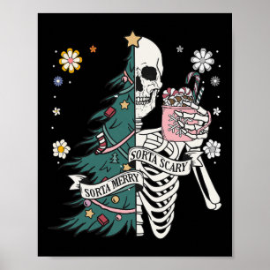 Póster Árbol de Esqueleto de Navidad Más o Menos Espantos