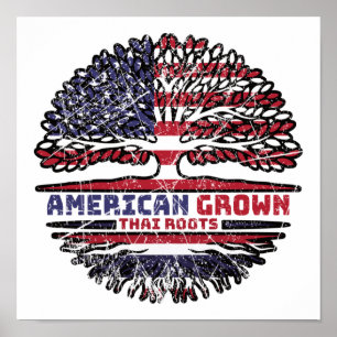 Póster Árbol de Estados Unidos tailandés, Estados Unidos