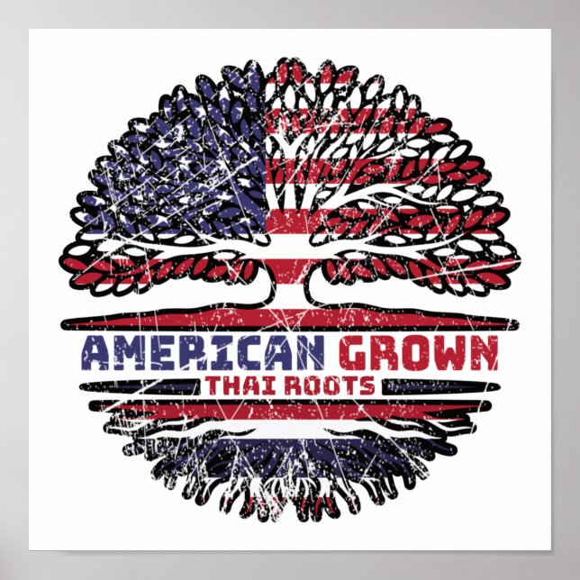 Póster Árbol de Estados Unidos tailandés, Estados Unidos (Frente)