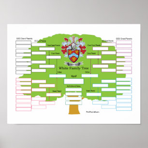 Póster Árbol de familia blanco