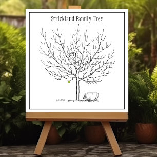 Póster Árbol de familia de garzas rusas de huellas digita