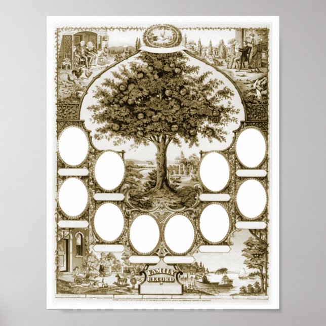 Póster Árbol de familia de personalizables (Frente)