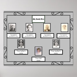 Póster Árbol de familia fotográfica borde de hierro forja