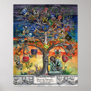 Póster Árbol de familia heráldica SCA por Portia St. Luke