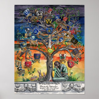 Póster Árbol de familia heráldica SCA por Portia St. Luke