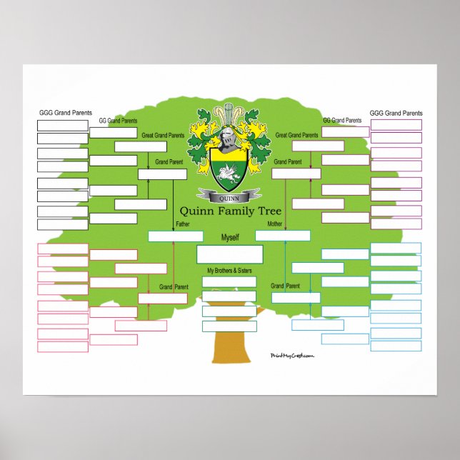 Póster Árbol de familia Quinn (Frente)