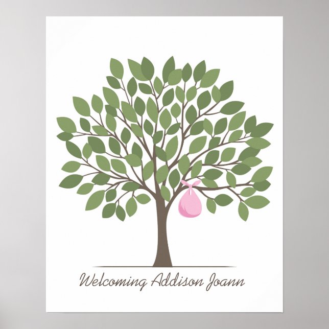 Póster Árbol de firma para bebés - grande (Frente)