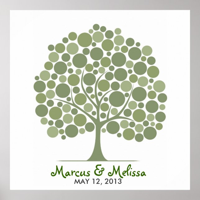 Póster Árbol de firmas boda - Círculos (Frente)
