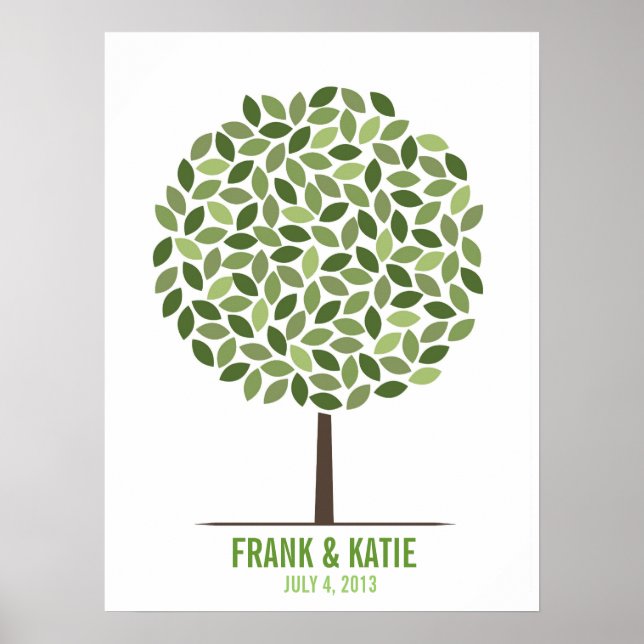 Póster Árbol de firmas de boda (Frente)