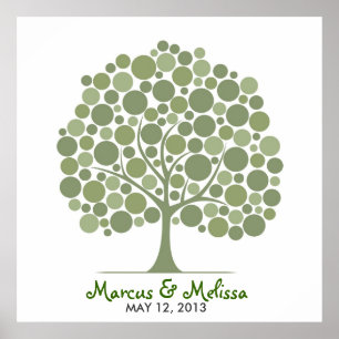 Póster Árbol de firmas de boda – Círculos