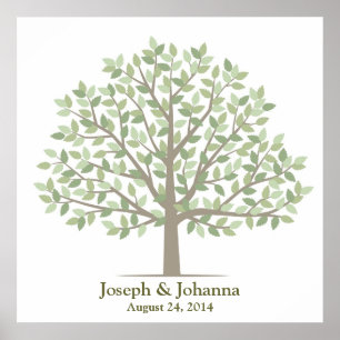 Póster Árbol de firmas de boda – Clásico