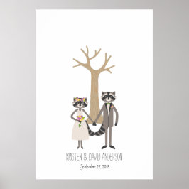 Póster Árbol de firmas de huellas dactilares rusas