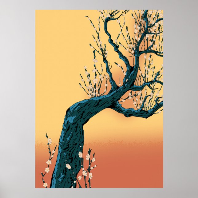 Póster Árbol de flor china (Frente)