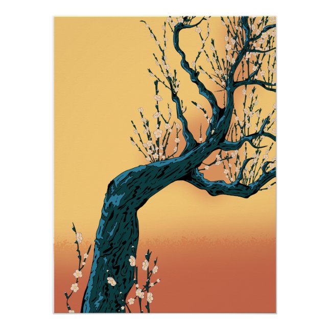 Póster Árbol de flores chino (Anverso)