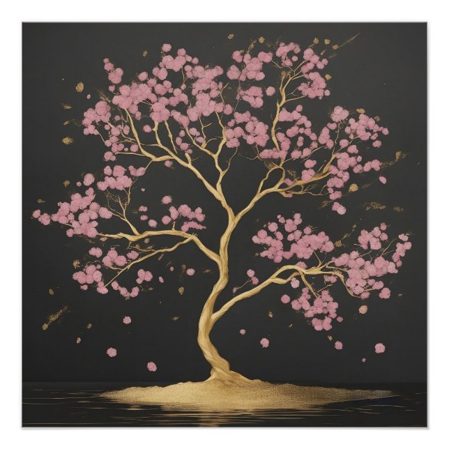Póster Árbol de flores de cerezo (Anverso)