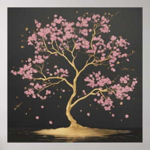Póster Árbol de flores de cerezo