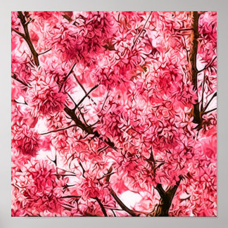 Póster Árbol de flores de cerezo japonés (2013)