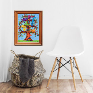 Póster Árbol de gato mosaico de la vida