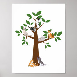 Póster Árbol de gatos