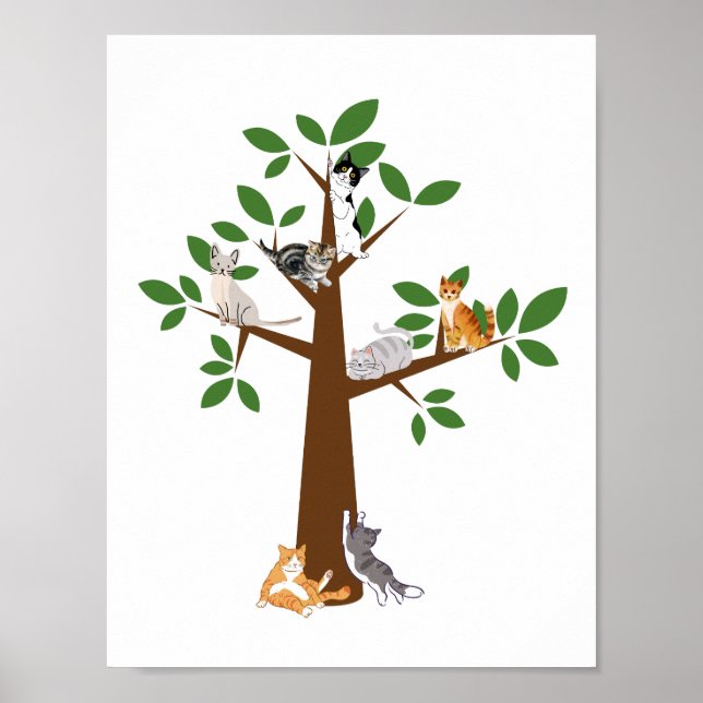Póster Árbol de gatos (Frente)