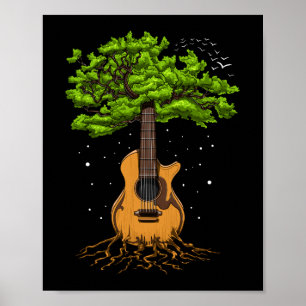 Póster Árbol De Guitarra Acústica De Vida