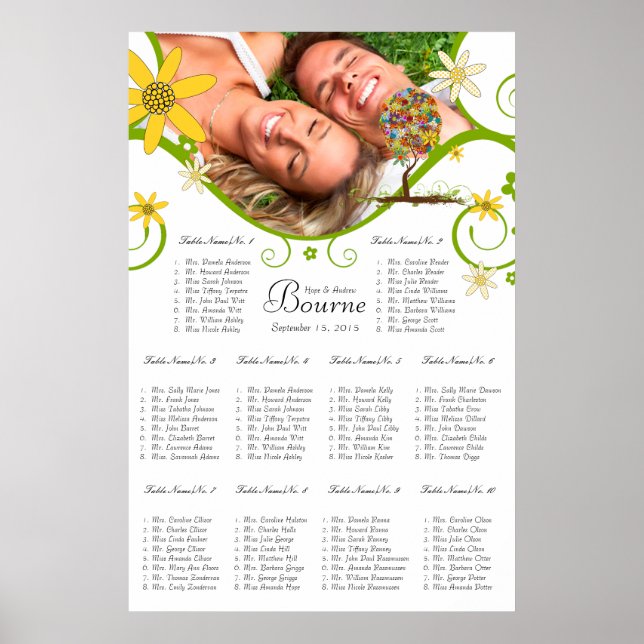 Póster Árbol de hadas de hadas floridas encantado (Frente)