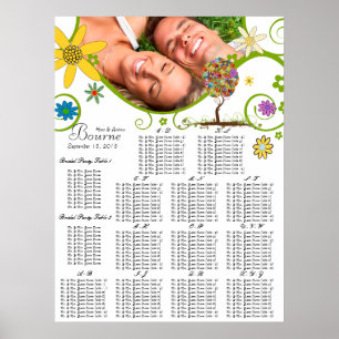 Póster Árbol de hadas de hadas floridas encantado