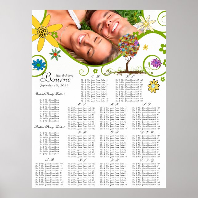 Póster Árbol de hadas de hadas floridas encantado (Frente)