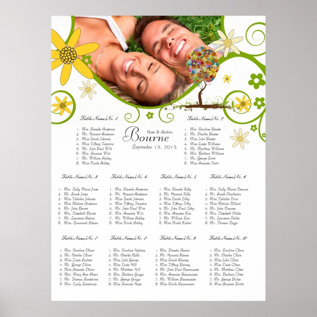 Póster Árbol de hadas de hadas floridas encantado (Frente)