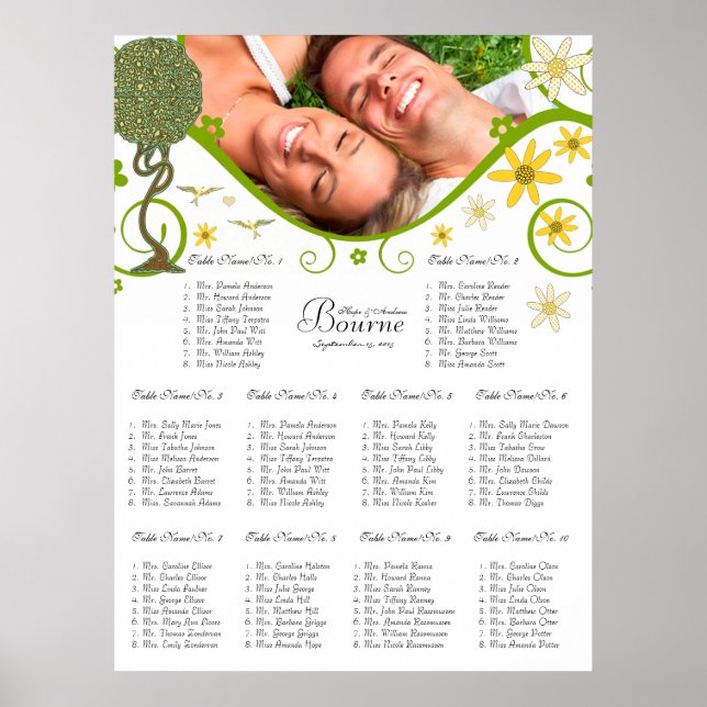 Póster Árbol de hadas de hadas floridas encantado (Frente)