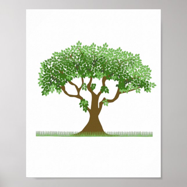 Póster Árbol de hoja (Frente)