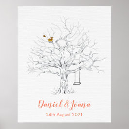 Póster Árbol de huella digital del árbol del libro de inv