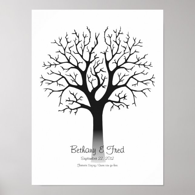 Póster Árbol de huellas dactilares 12"x16" (Frente)
