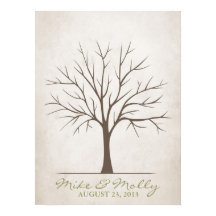 Árbol de huellas dactilares boda - Rústico