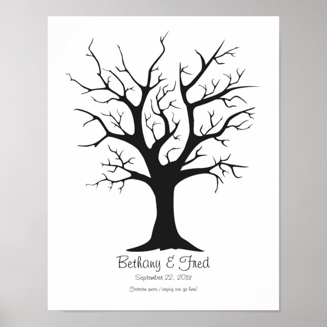 Póster Árbol de huellas dactilares C - 11"x14" (Frente)