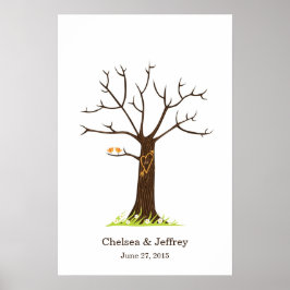 Póster Árbol de huellas dactilares con Poster Lovebirds