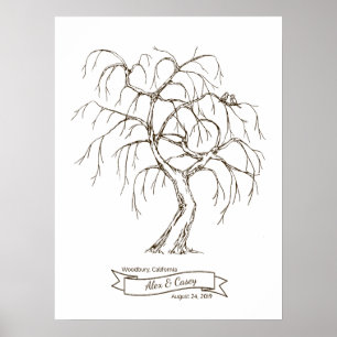 Póster Árbol de huellas dactilares silvestres llorosos