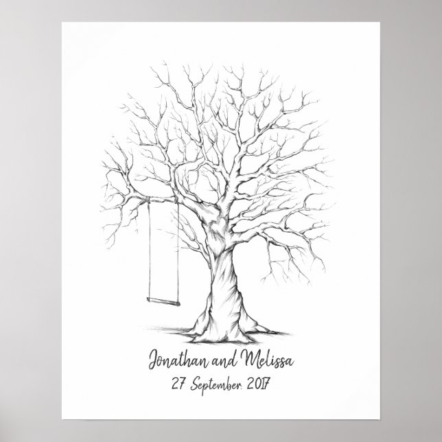 Póster Árbol de huellas digitales, árbol de huella digita (Frente)
