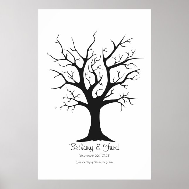 Póster Árbol de huellas digitales C - 40"x60" (Frente)