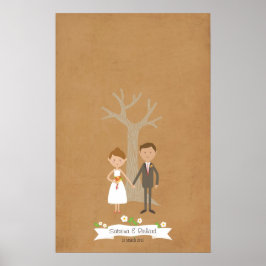 Póster Árbol de huellas digitales con retrato de pareja P