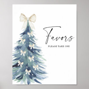 Póster árbol de invierno con lazos Favoritos