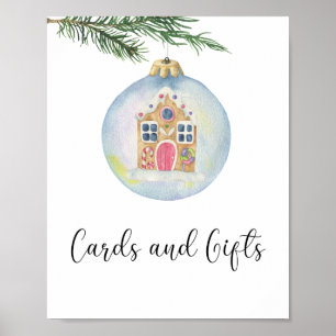 Póster Árbol de invierno - tarjetas y regalos baby shower
