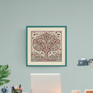 Póster Árbol de jardín caprichoso: Sinfonía Art Nouveau