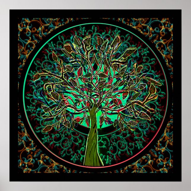 Póster Árbol de la armonía y la esperanza de vida (Frente)