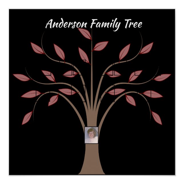 Póster Árbol de la familia fotográfica de cuatro generaci (Anverso)