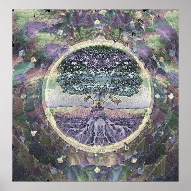 Póster Árbol de la fe pacífica de la vida (Frente)