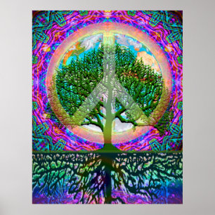 Póster Árbol de la paz de la vida